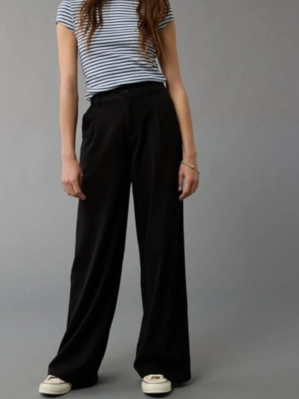 American Eagle Super High Waisted Tailored Trouser Pants Pants Black 14S